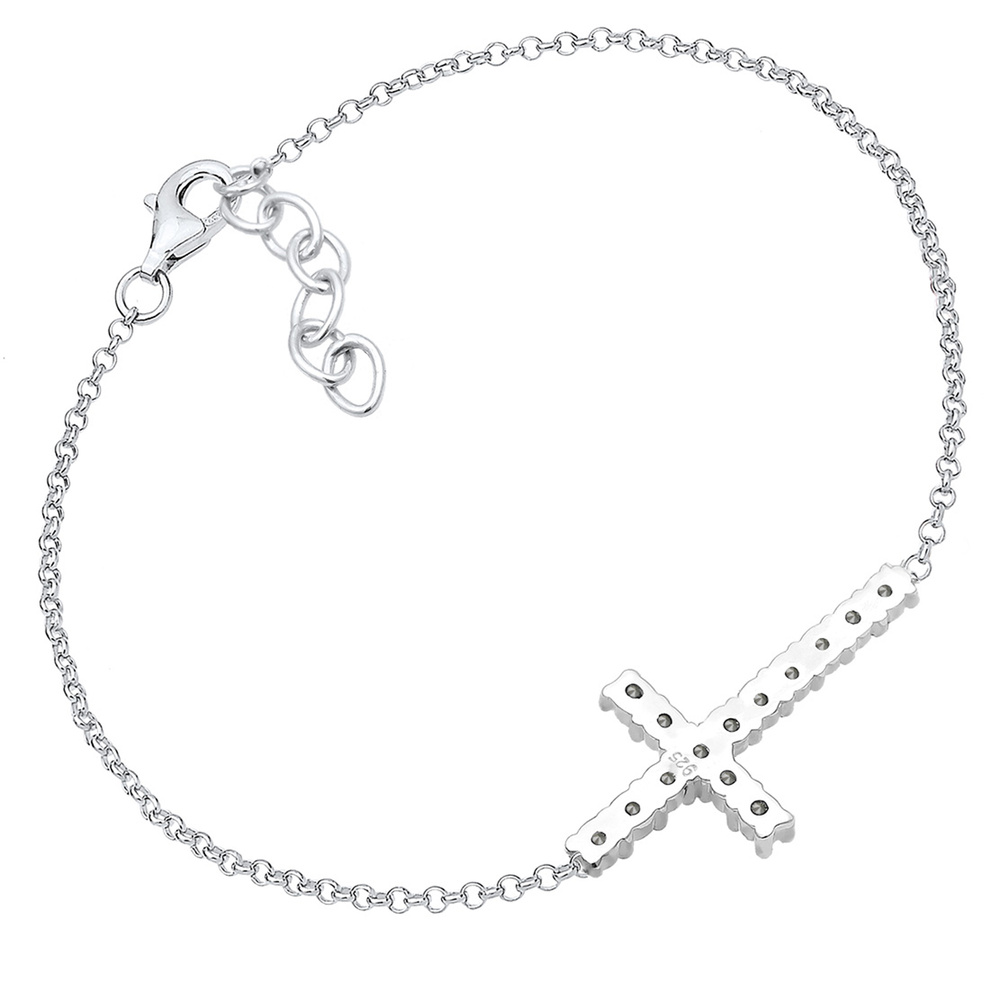 Elli Elli Bracelet Kreuz Multi-Color Kristalle 925 Silber Bracelet
