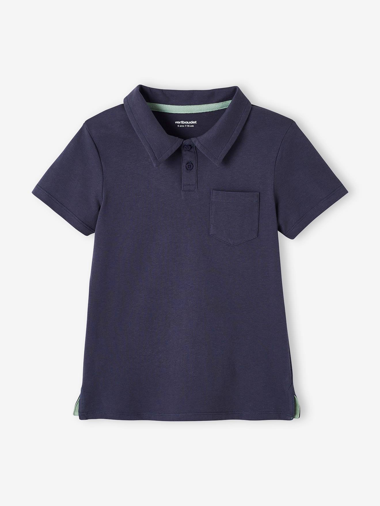Lot de 2 polos garçon unis manches courtes lot bleu