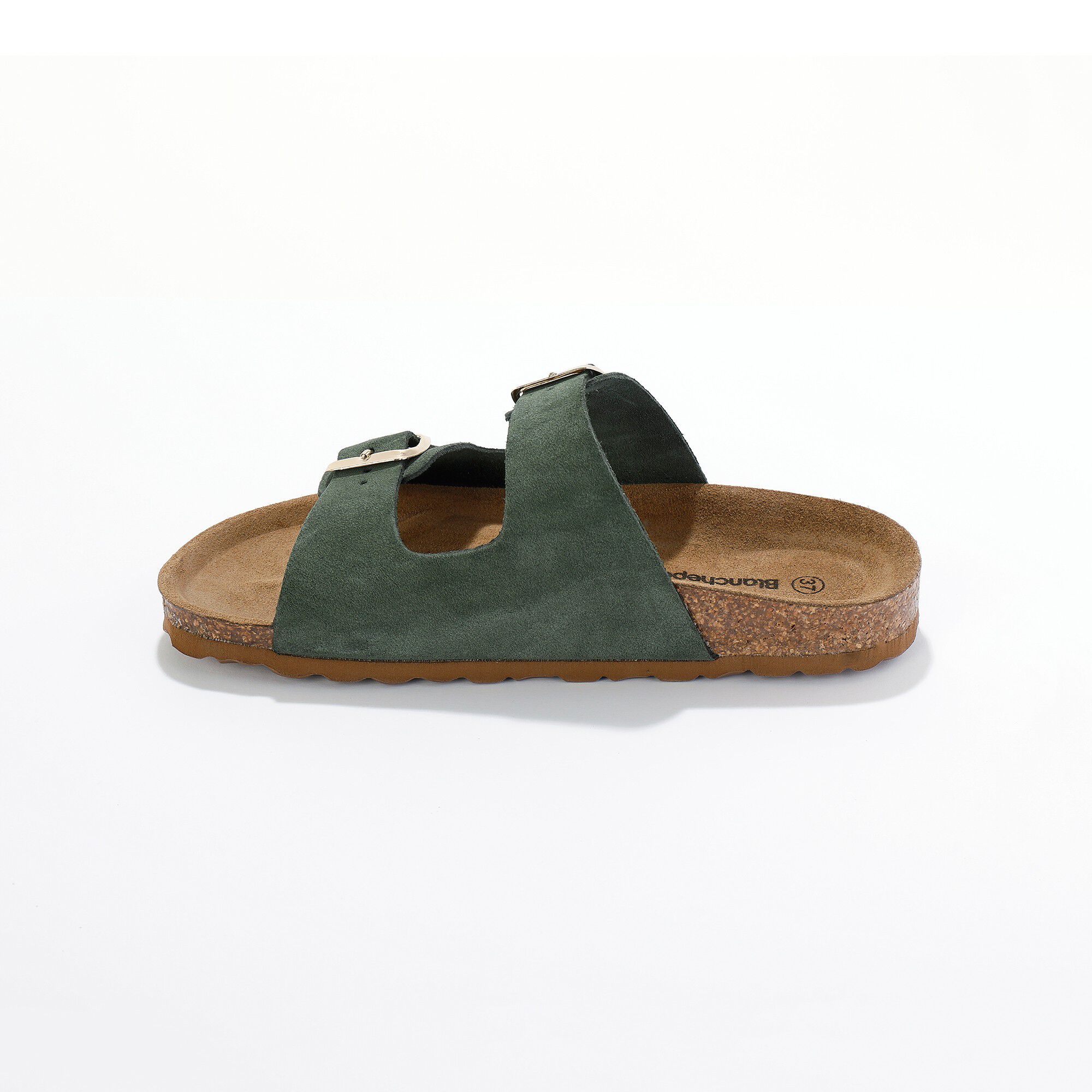 Mules croûte de cuir 2 boucles réglables