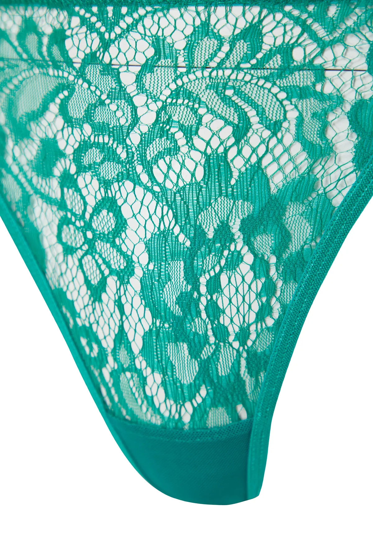 Trendyol Collection  Grünes Dessous-Set aus Strick mit Spitzenträgern und ohne Kappe THMAW23CC00013
