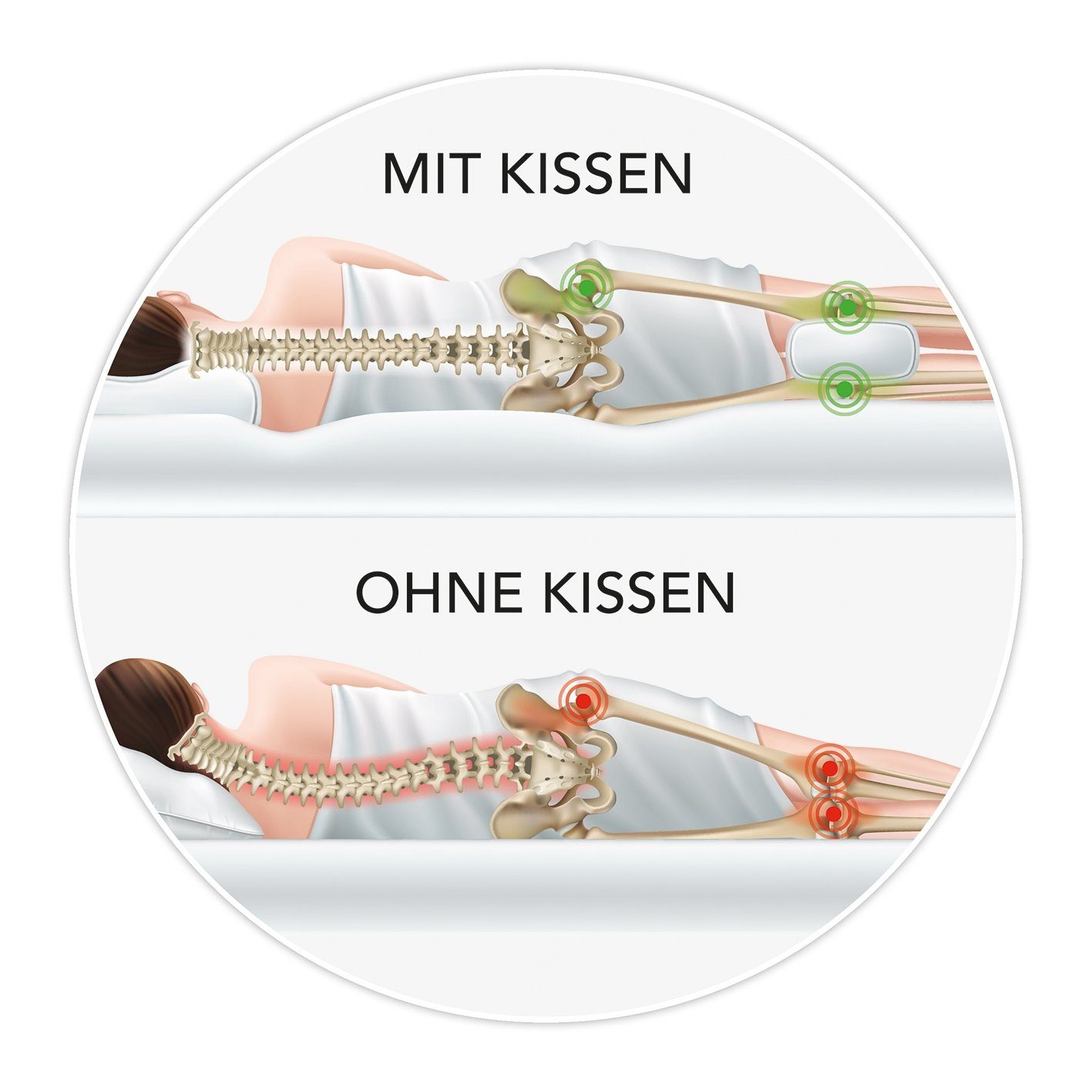MAXXMEE Seitenschläferkissen MAXXMEE Seitenschläfer-Kissen aus Memory-Schaum weiß 2er-Set, 2-tlg.