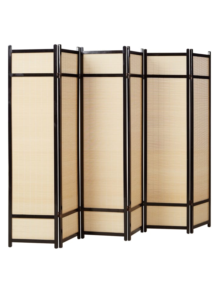 Homestyle4u 6-tlg. Paravent in Schwarz 264x175 günstig kaufen onesize