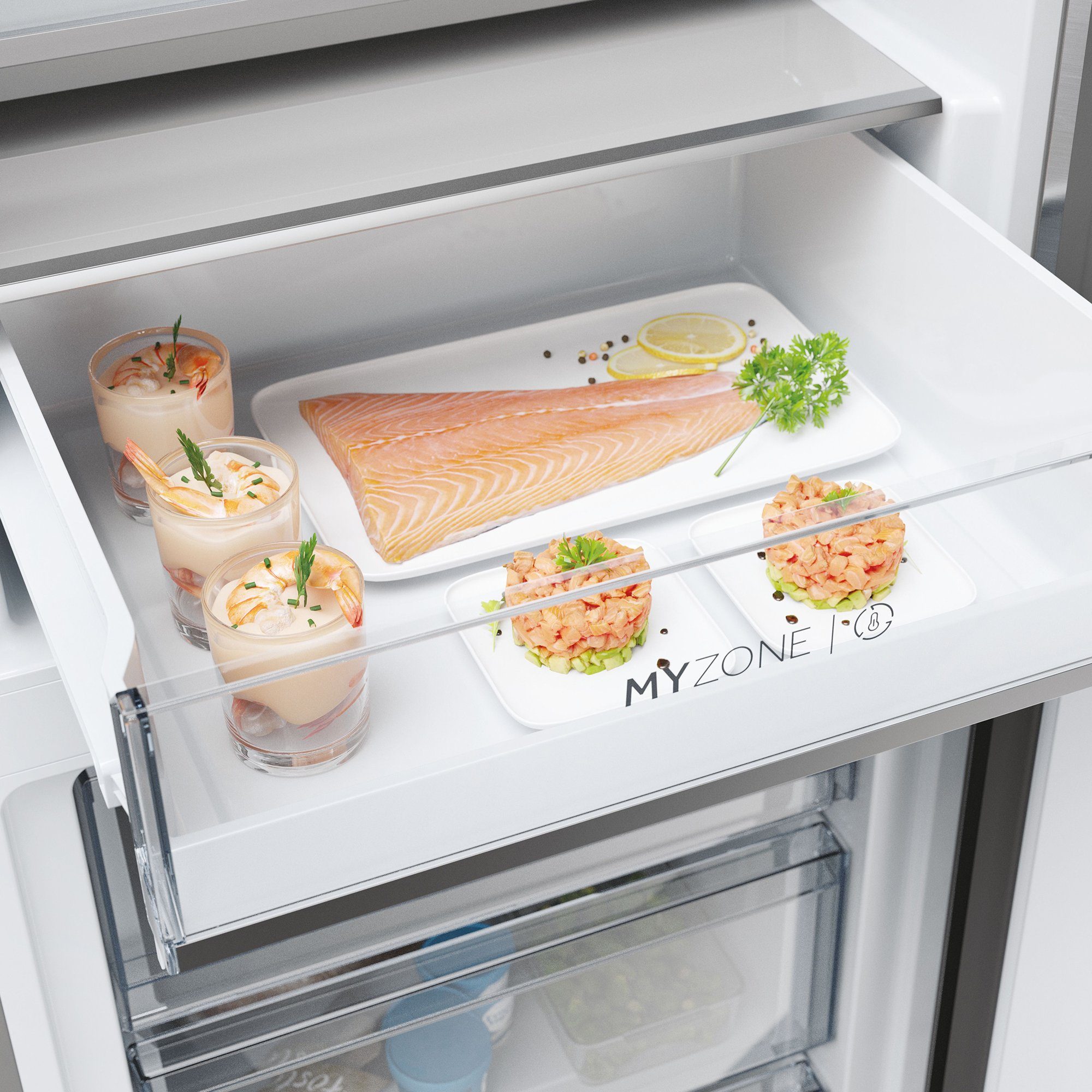 Haier Kühl-/Gefrierkombination HDPW5620ANPD, 205 cm hoch, 59.5 cm breit, Elektronische Temperaturregelung, My Zone Pro, WIFI connected