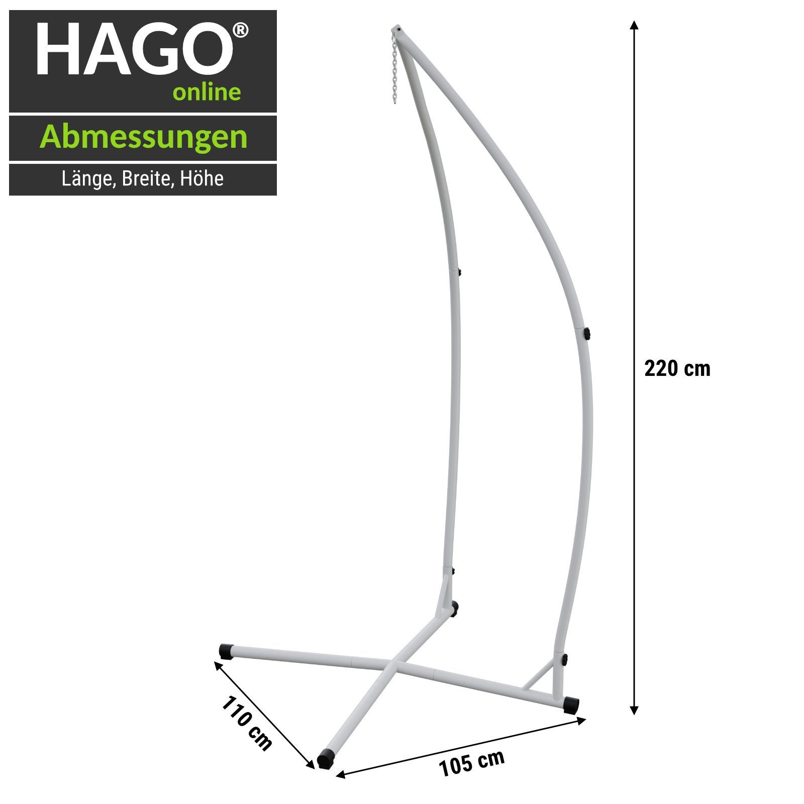 HAGO Hängemattengestell Hängestuhlgestell Metallgestell Hängeständer Hängegestell Metall unive