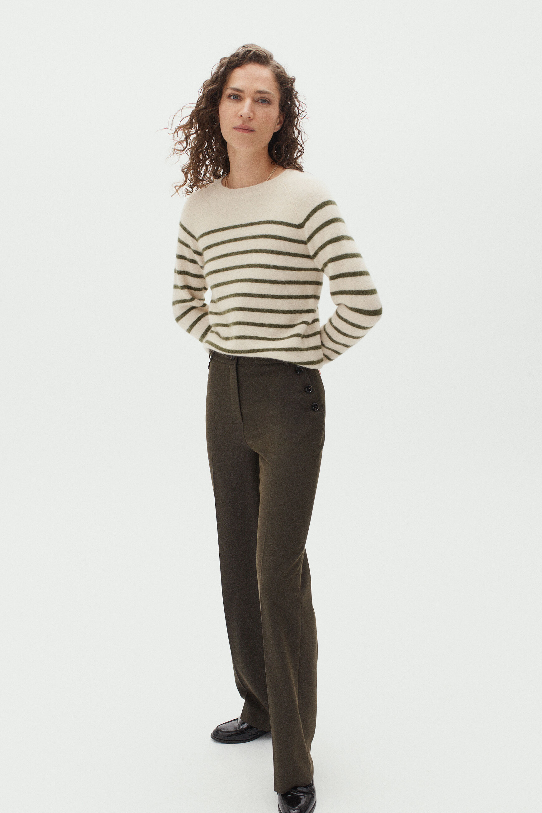 pantalon gaston vert kaki femme