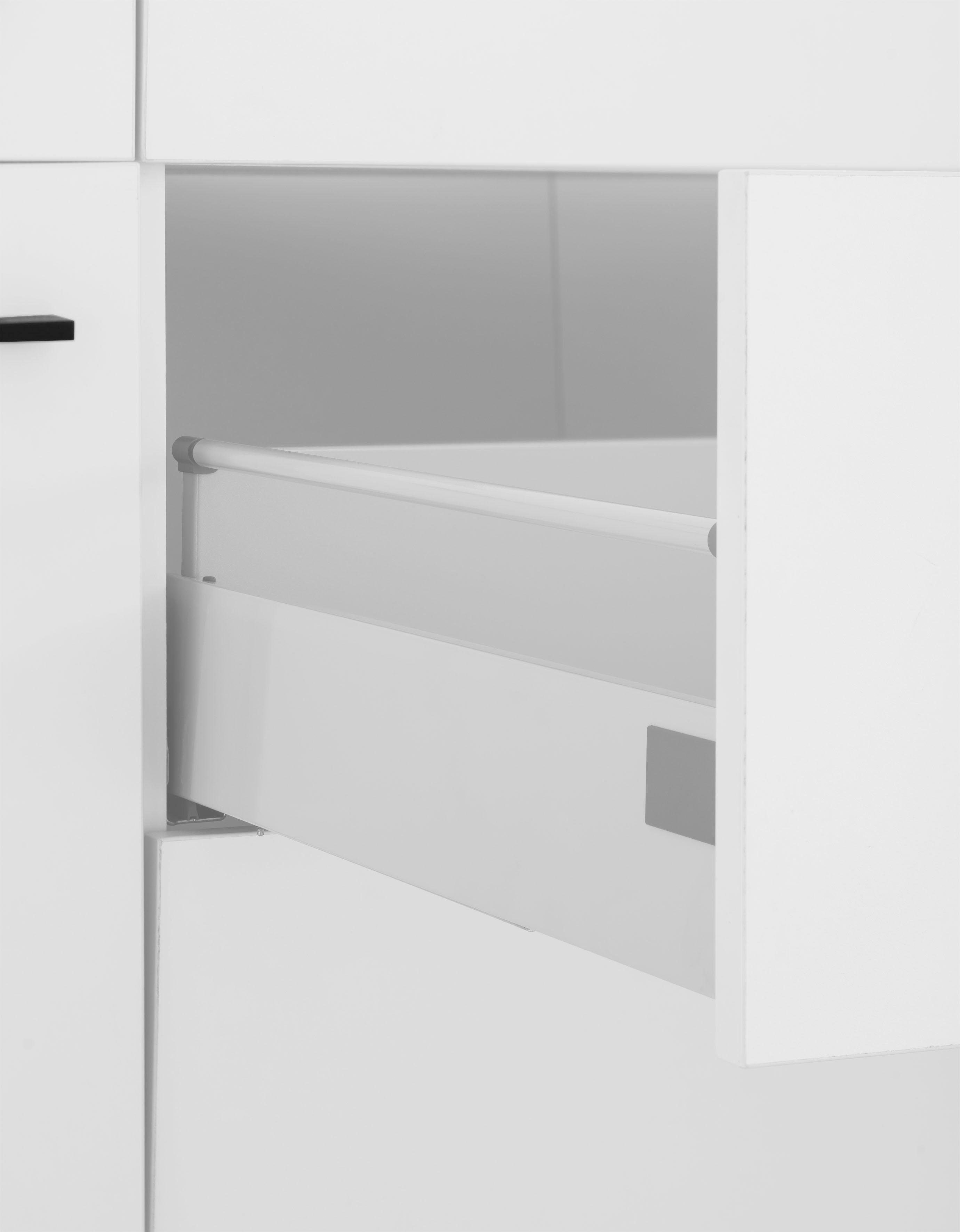 OPTIFIT Küchenzeile Tokio, ohne E-Geräte, Breite 224 cm, mit Stahlgestell, mit Vollauszügen