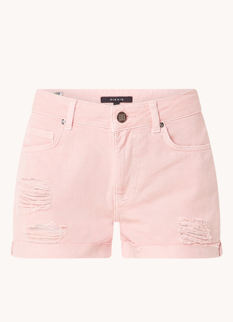 NIKKIE  Brentwood high waist slim fit korte broek van denim