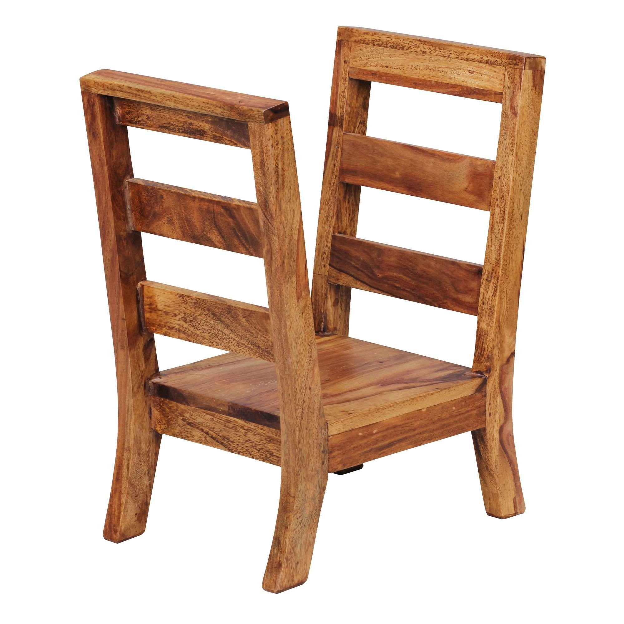 FINEBUY Zeitungsständer FB37327 (Zeitungshalter Sheesham Massivholz 44x51,5x28 cm), Zeitschriftenhalter Modern, Prospekthalter