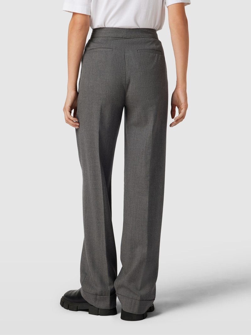 Bundfaltenhose mit Strukturmuster Modell 'TUMELO' in anthrazit