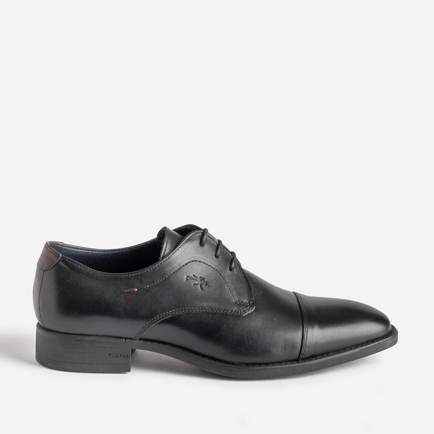 Derby FLUCHOS noir cuir bout Molière