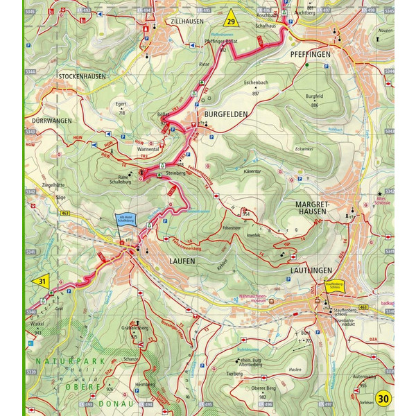 Wanderkarte Albsteig (HW1), Schwäbische Alb-Nordrandweg, Donauwörth - Tuttlingen 1 : 35 000 - Wanderkarte