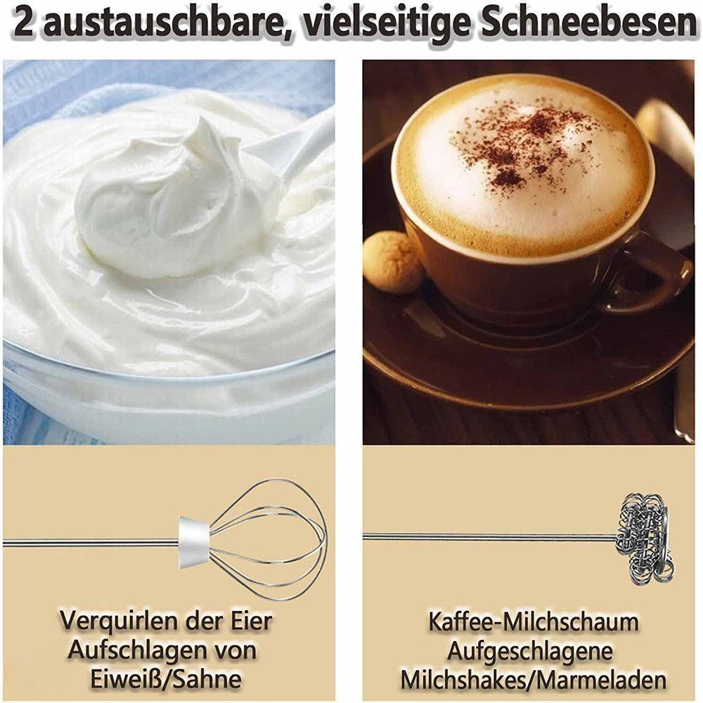 Gold Crest Milchaufschäumer Kleiner elektrischer Milchaufschäumer, handlicher USB-Eierschläger.
