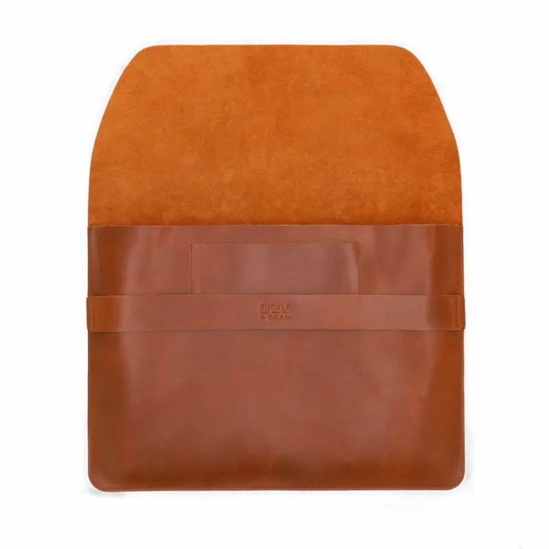 Buckle & Seam Leder Laptop Sleeve Terra 15 Zoll - Cognac