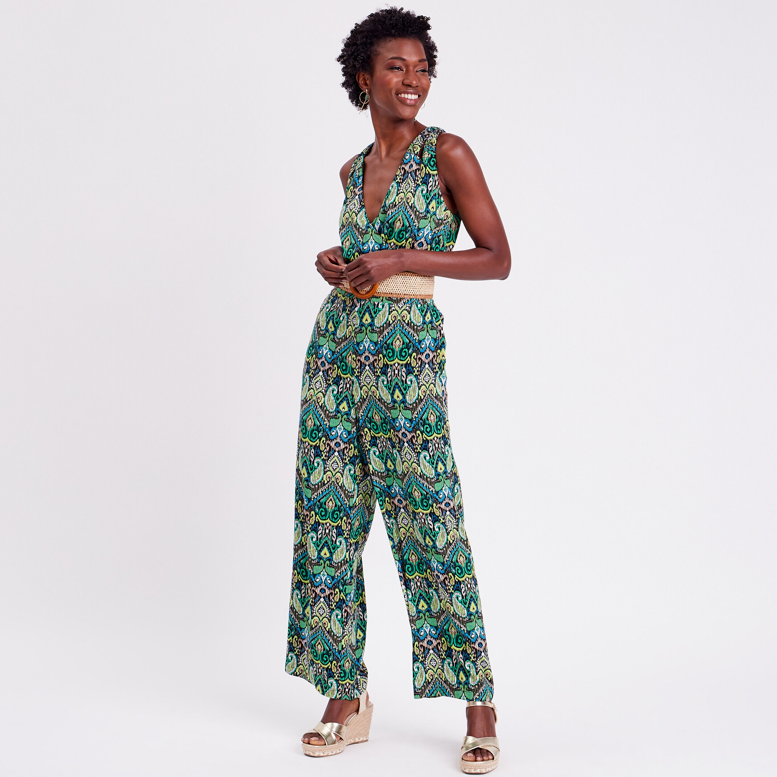 Combinaison pantalon fluide noir femme | Cache Cache