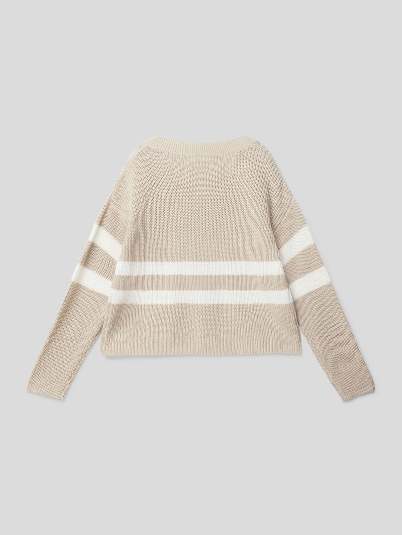 Strickpullover mit Streifenmuster Modell 'tolouse' in beige