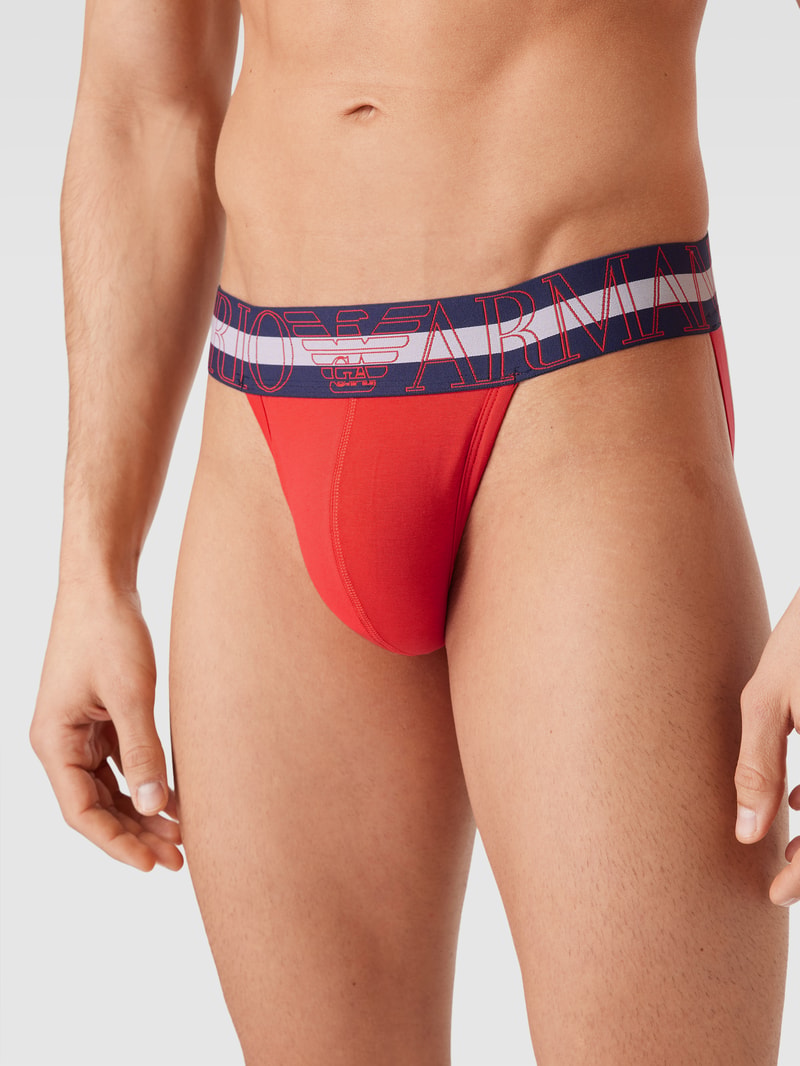 Jockstrap mit eingewebtem Logo Modell 'MEGALOGO' in rot