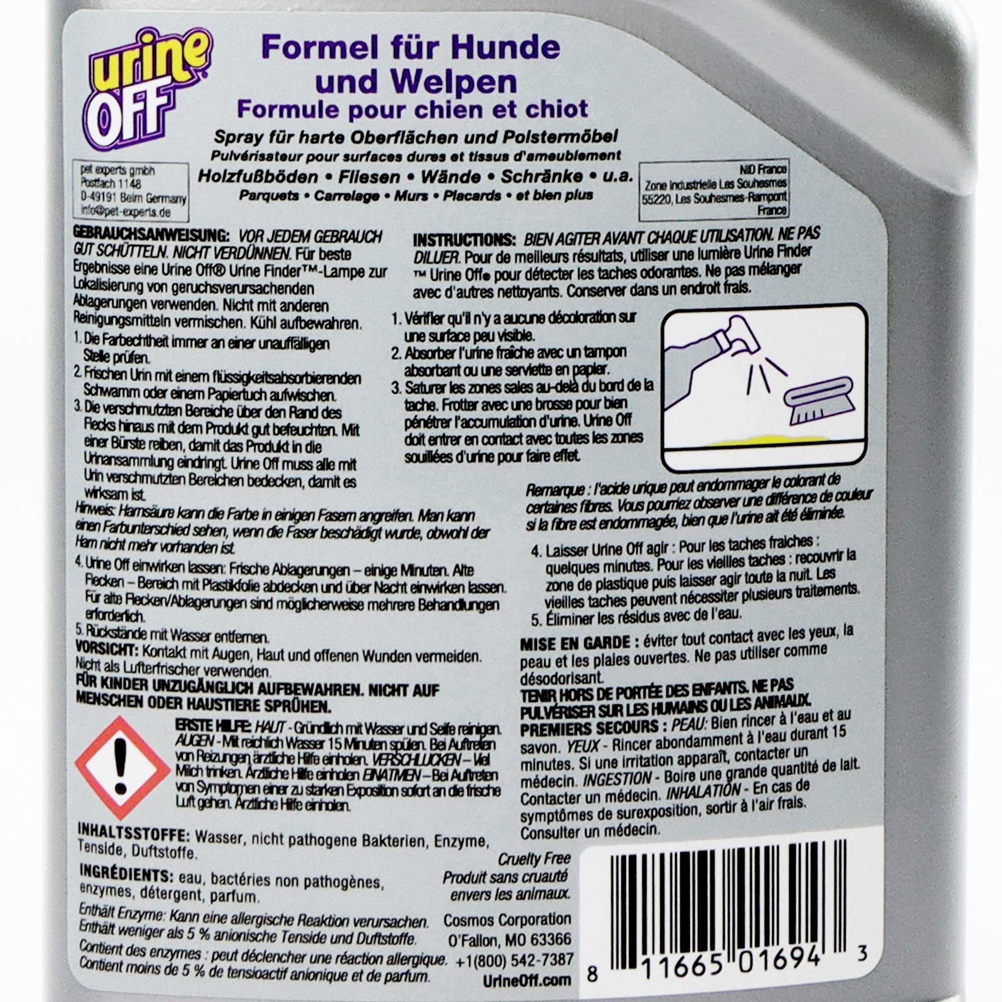 Urine off - gegen das Markieren im Haus Sprühreiniger (1-St. Stoppt das Markieren im Innen und Außenbereich)