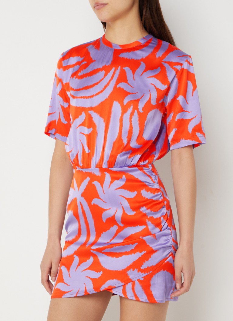 Rochie scurtă din satin imprimat Sessùn Thea