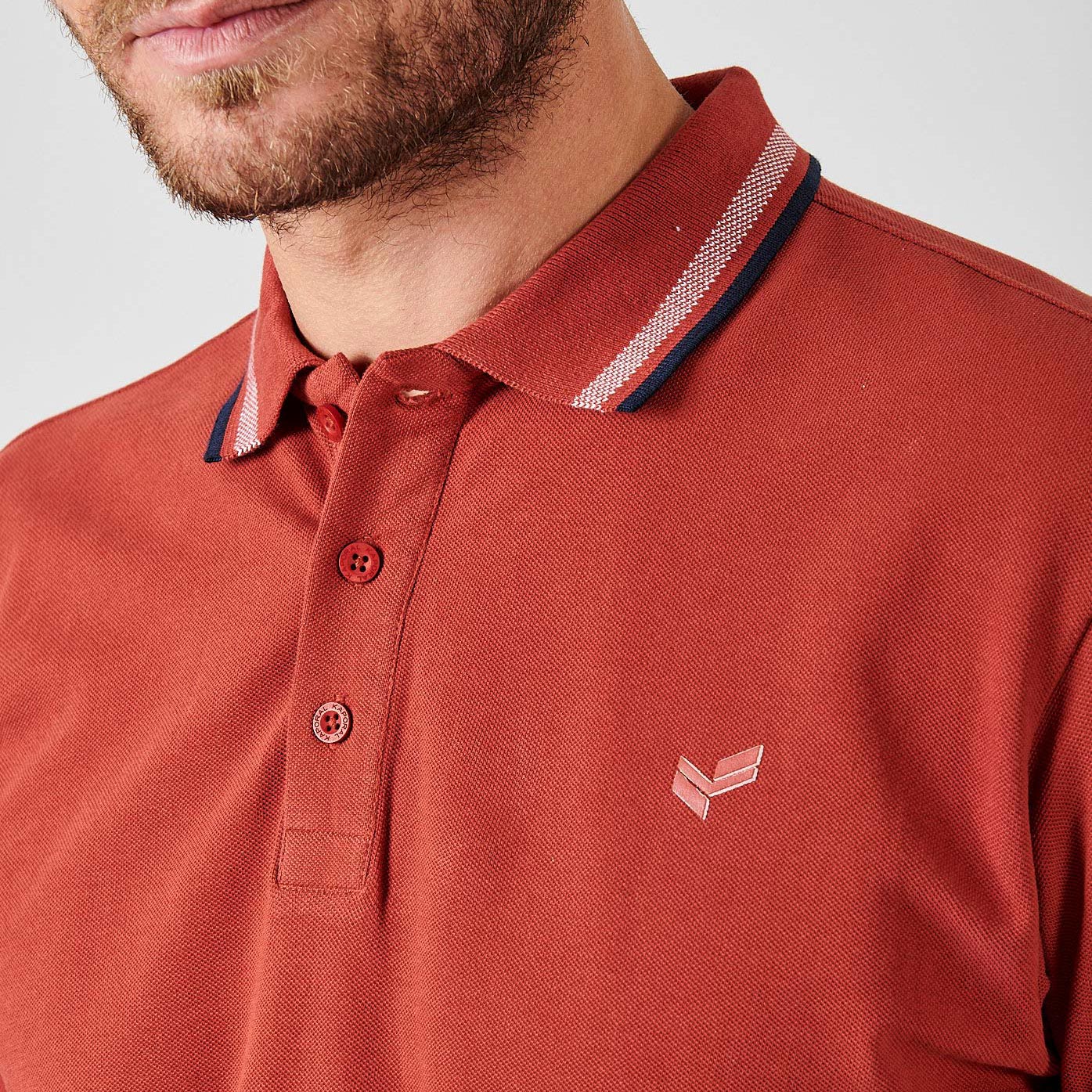 RAYOC  Polo rouge homme 100% coton bio