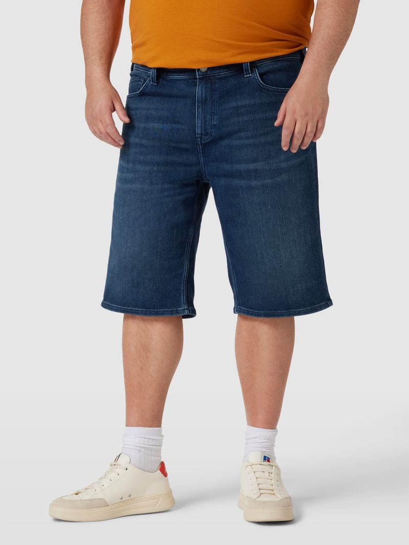 PLUS SIZE Regular Fit Jeansshorts im Used-Look in dunkelblau meliert