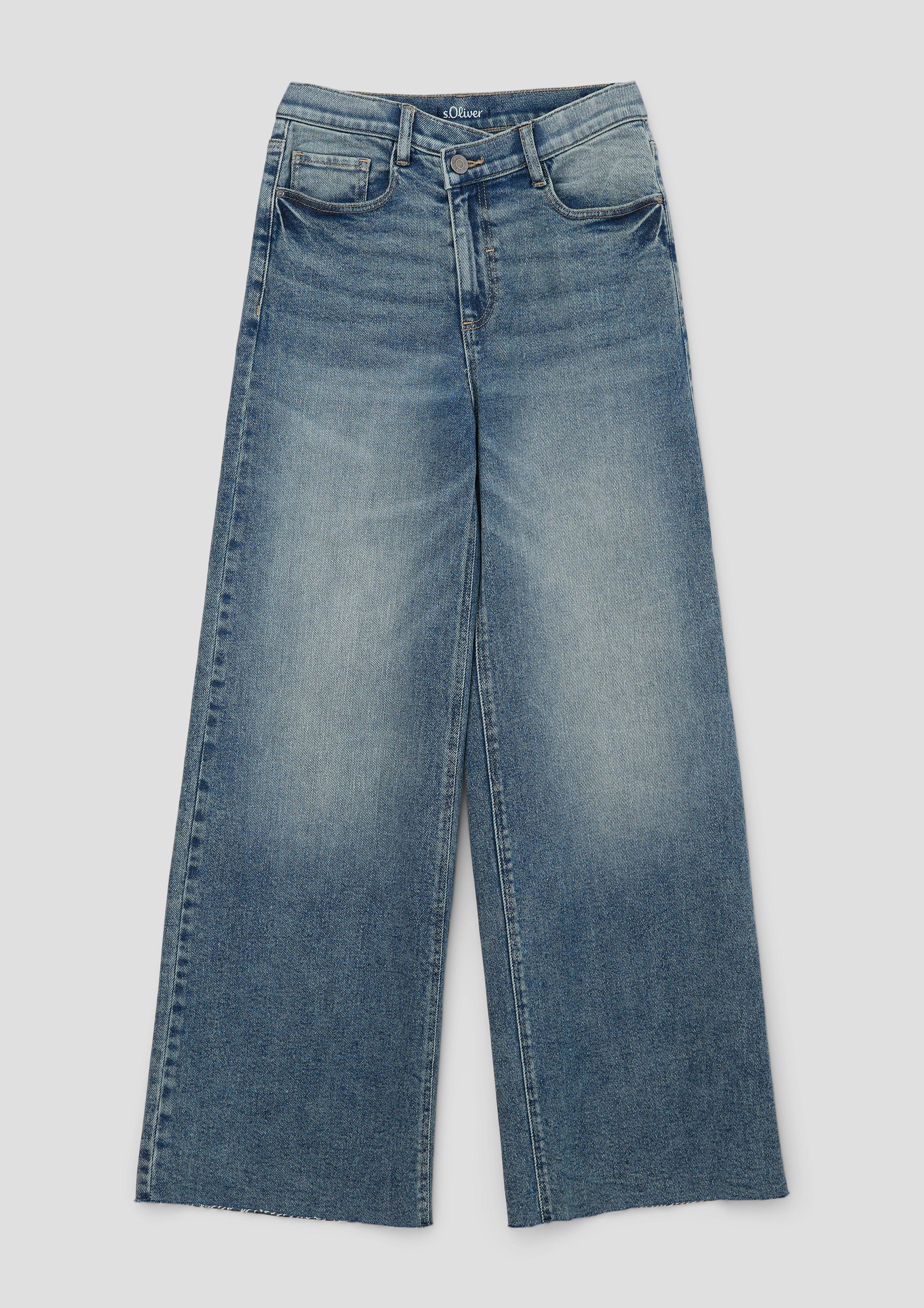 Jeans / Regular Fit / Super High Rise / Wide Leg / asymmetrischem Bund  2133545-54Z4