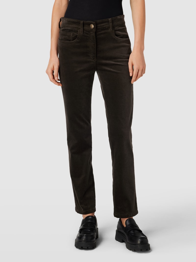 Cordhose im 5-Pocket-Design Modell 'CORA' in schokobraun