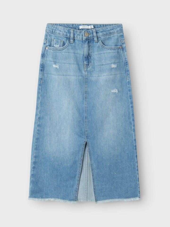 name it Jeansrock lang NKFKAT DNM LONG SKIRT 3724-BE in light blue denim günstig kaufen