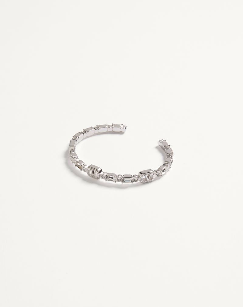 Pulseira oval em metal com cristais Swarovski®