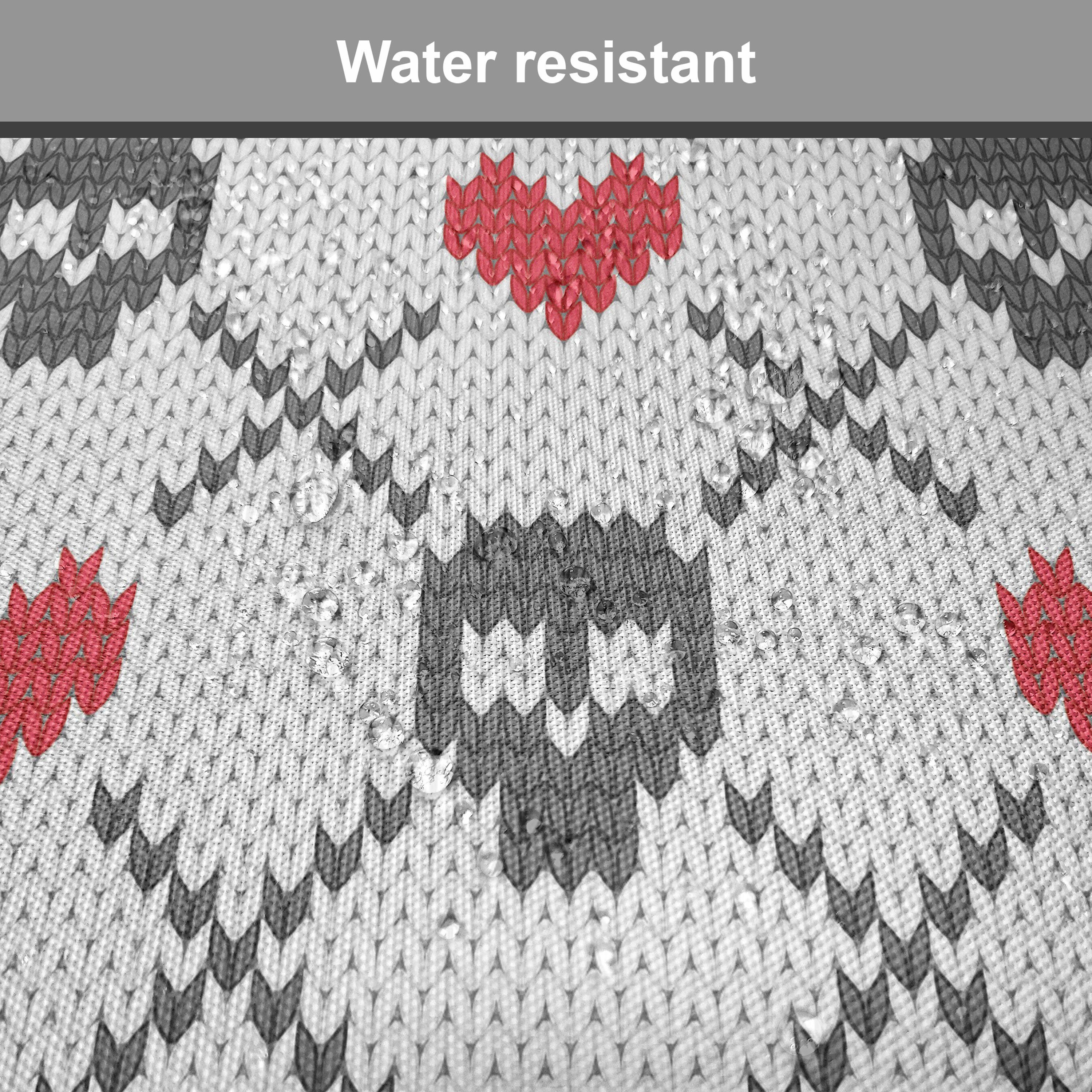 Abakuhaus Stuhlkissen Dekoratives wasserfestes Kissen mit Riemen für Küchensitze, Geometrisch Schädel-Rot-Herzen