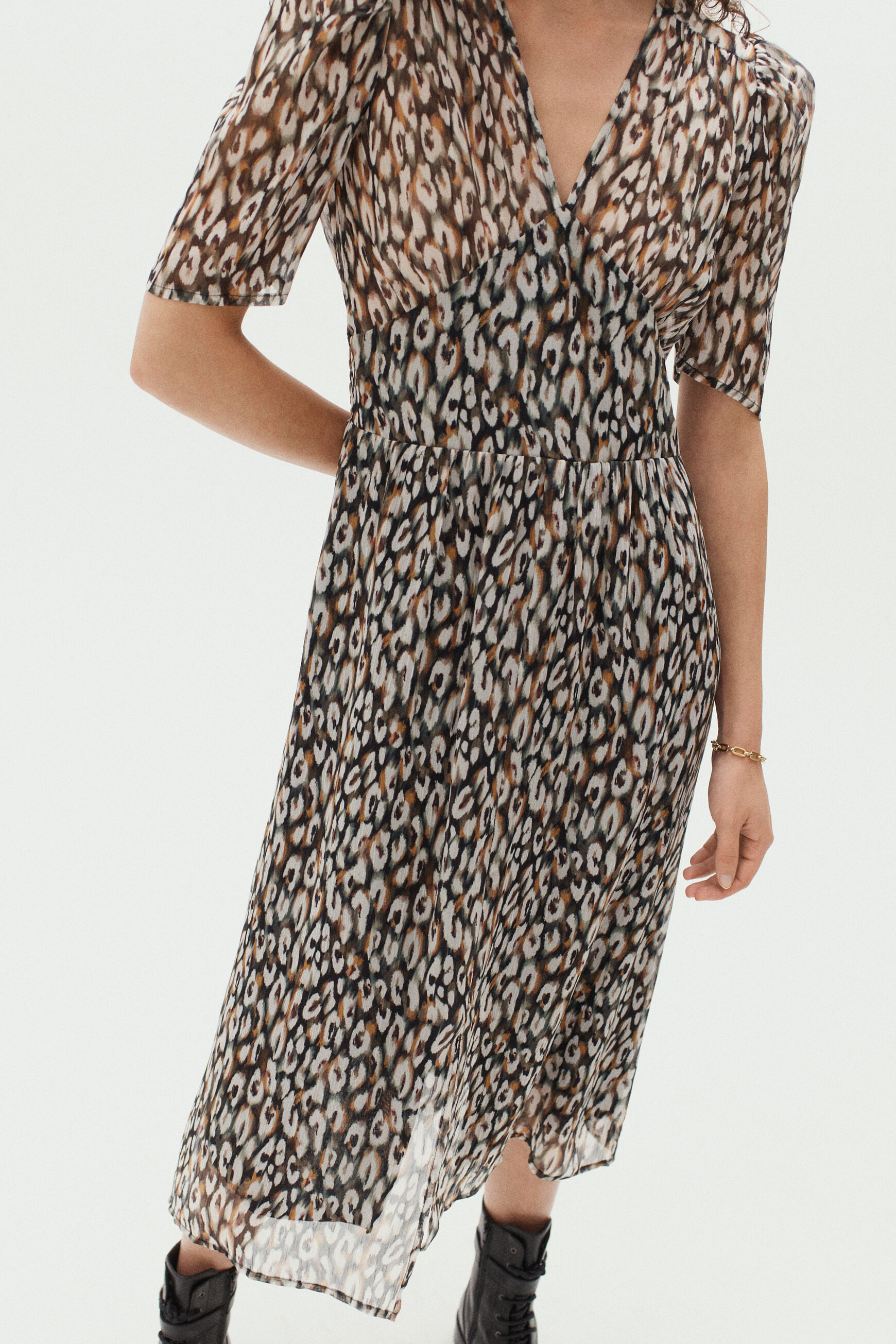 robe fauve noir femme