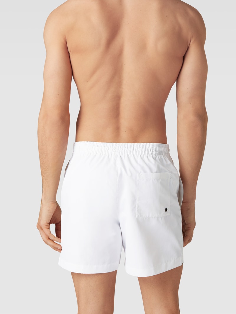 Badehose mit Label-Print in weiß
