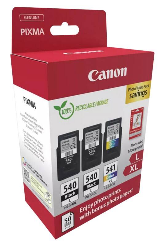 Canon 2x PG-540L /1x CL-541XL Original Tintenpatrone Schwarz, Cyan, Magenta, Gelb 3 Stück