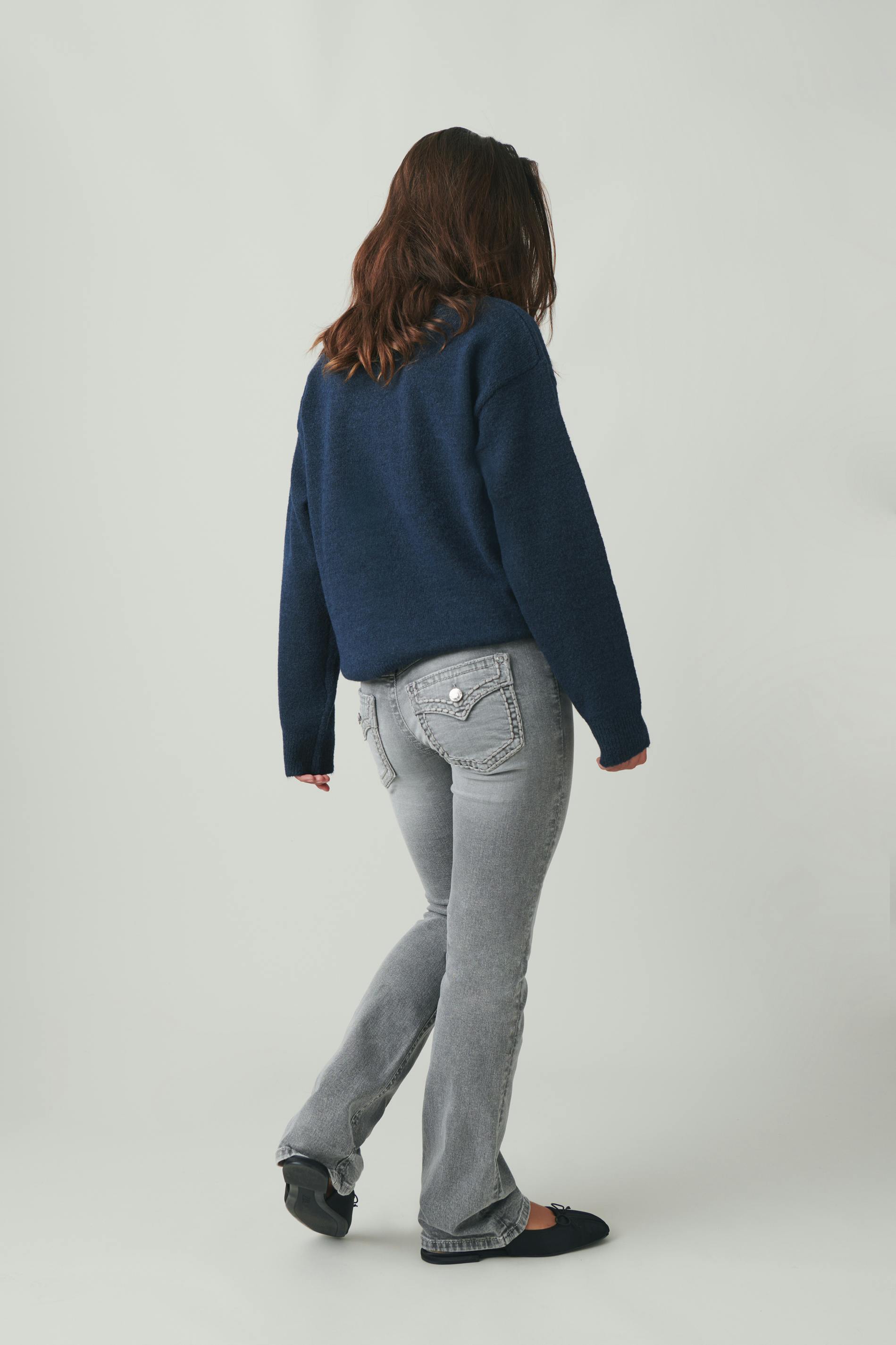 Low boot embroidery jeans