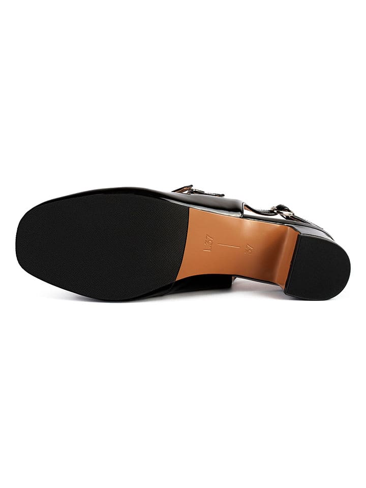 loft37 Leder-Slingpumps in Schwarz günstig kaufen