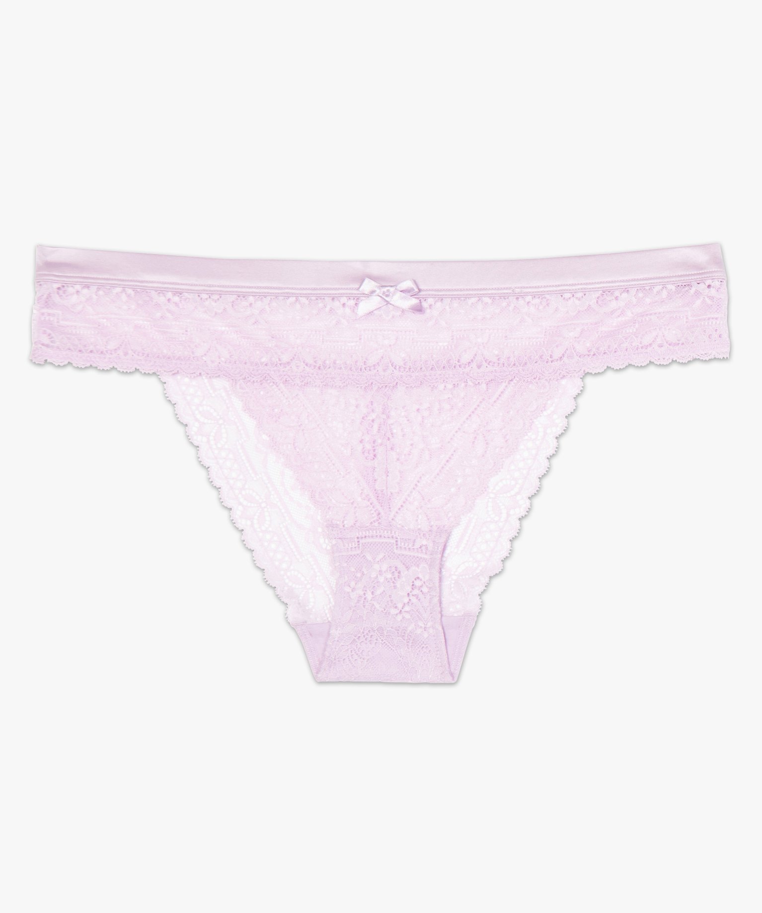 Tanga femme en dentelle avec ceinture satin rose | GEMO