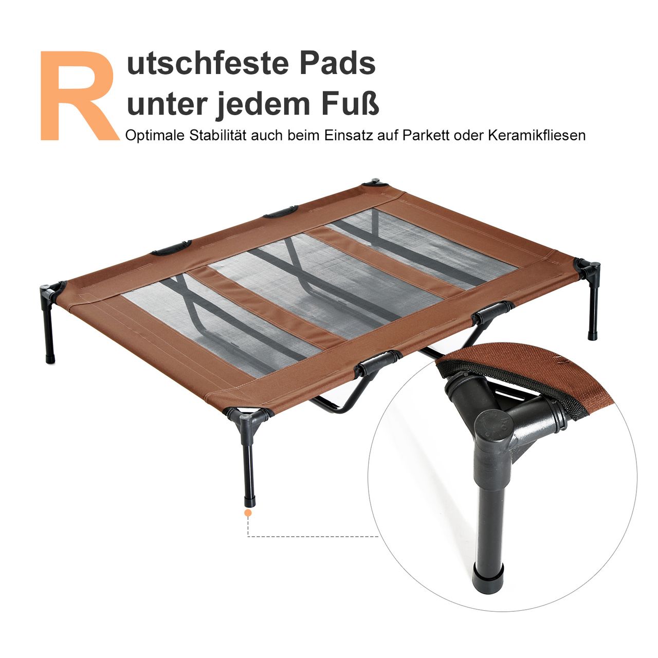 PawHut Hundeliege outdoor Hundebett Katzenbett Haustierbett Schlafplatz Kaffee