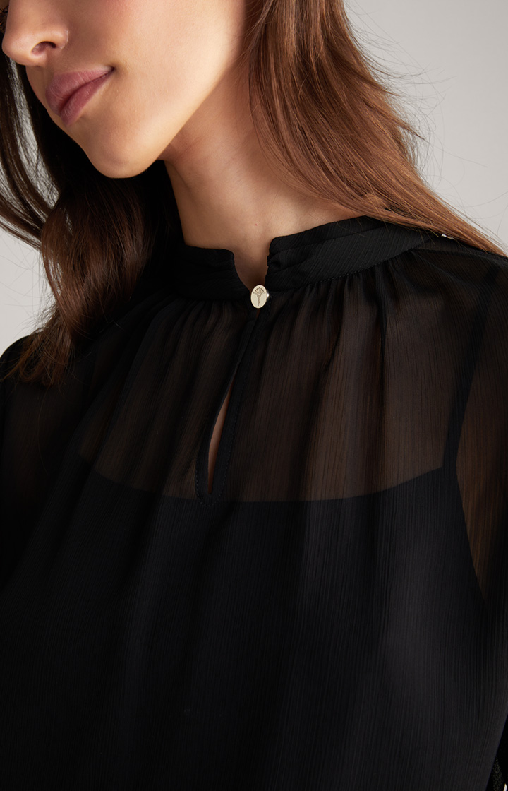 Chiffon-Bluse in Schwarz