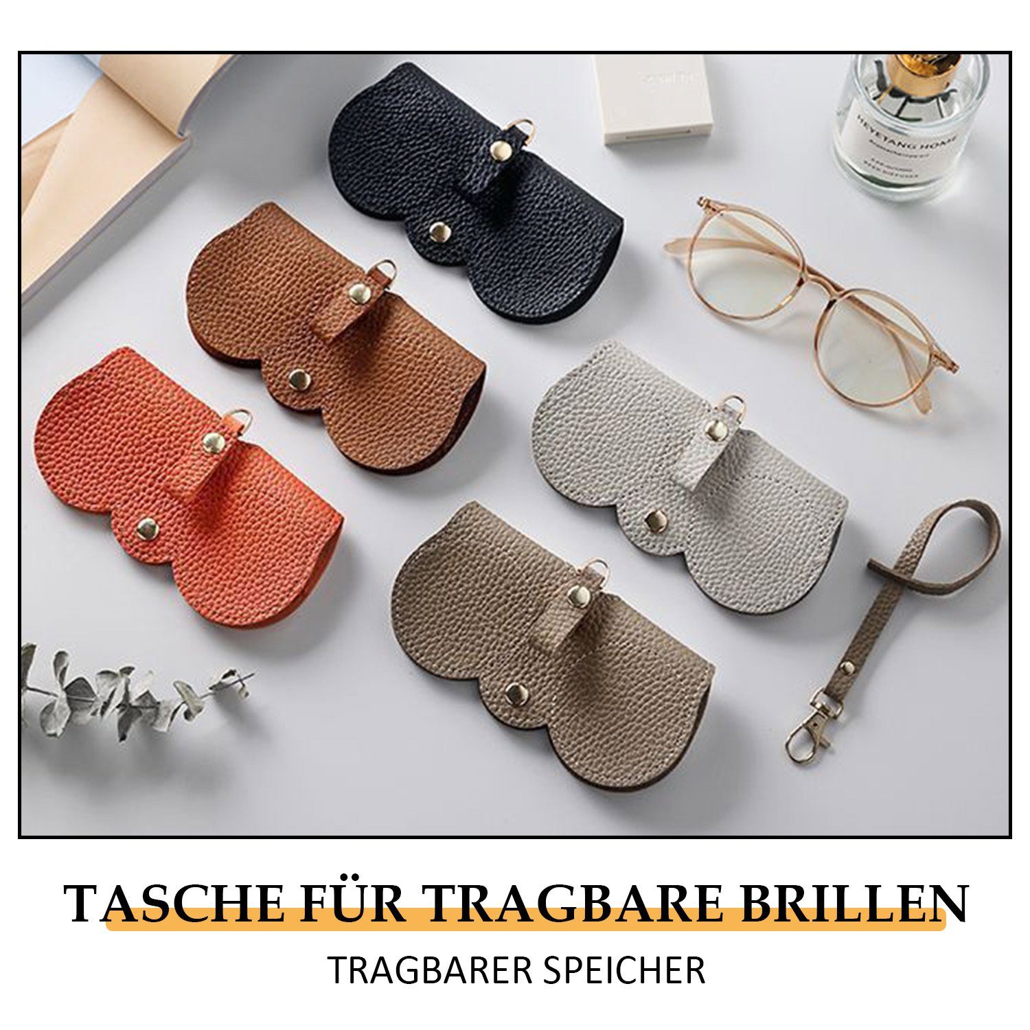 TOPMELON Brillenetui 3-Stk Weiche Leder-Sonnenbrillen Sonnenbrillentasche