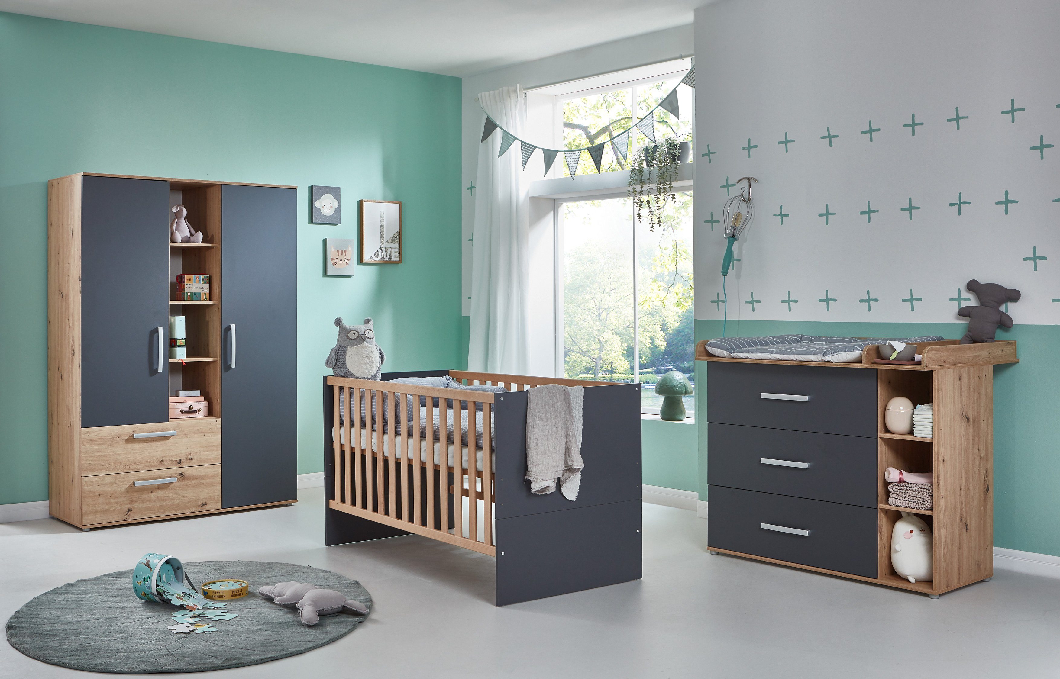 arthur berndt Babyzimmer-Komplettset Babyzimmer-Set Alessio 3-teilig, (Set)