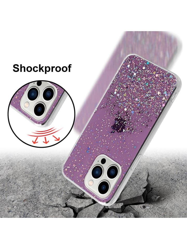 cadorabo Hülle für Apple iPhone 13 PRO Glitter in Lila mit Glitter günstig kaufen onesize