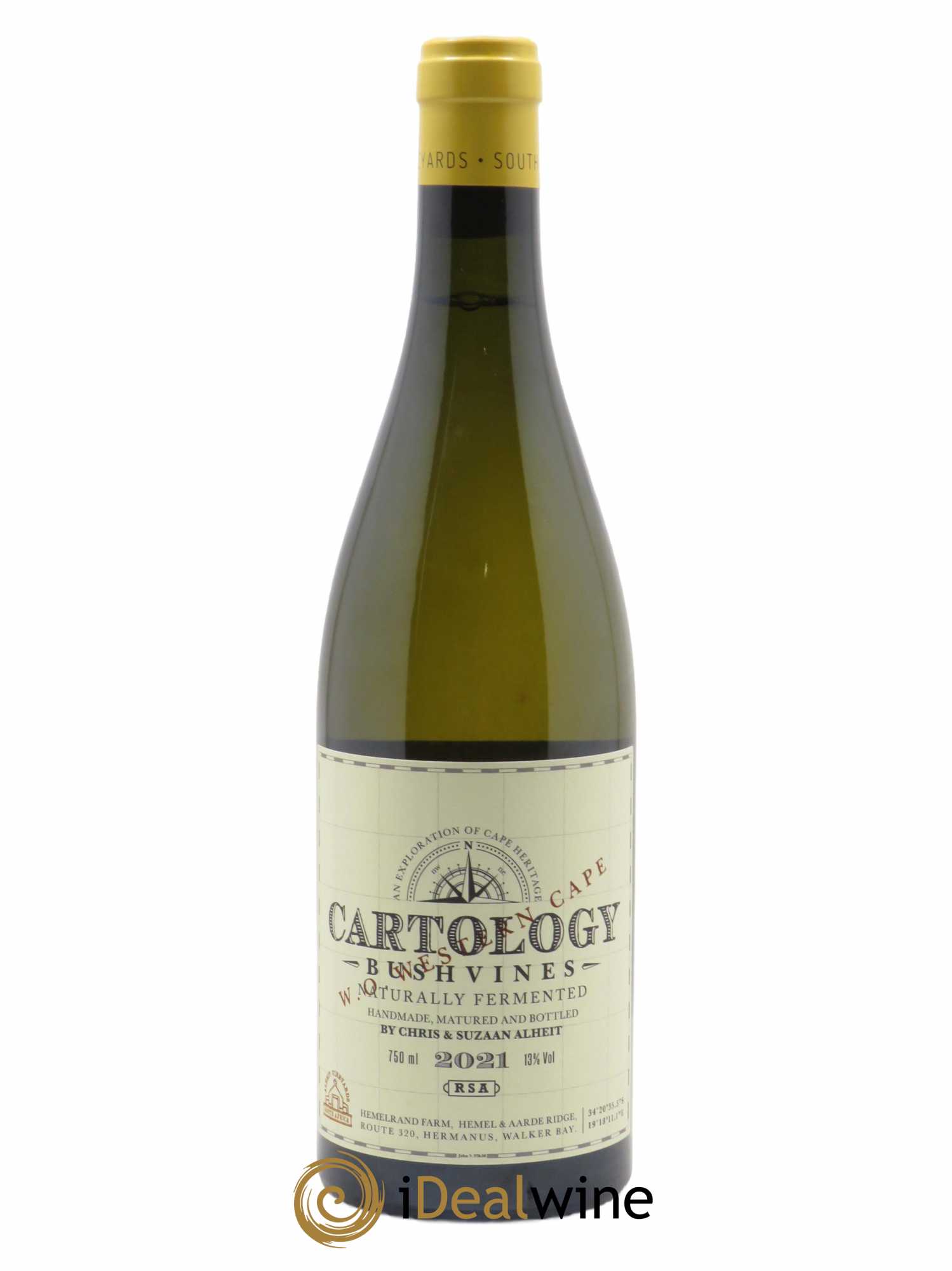 Western Cape Alheit Vineyards Cartology  2021 - Lot de 1 Bouteille