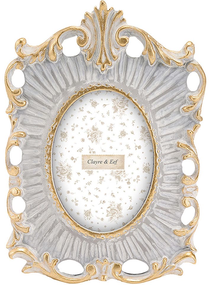 Clayre & Eef Bilderrahmen in Weiß/ Gold - (B)12 x (H)16 cm günstig kaufen onesize