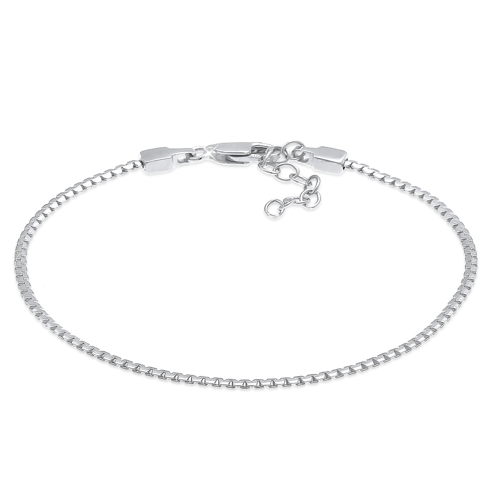 Elli Elli Bracelet Chaîne de serpent ovale pour dames Tendance de base plate en argent Bracelet