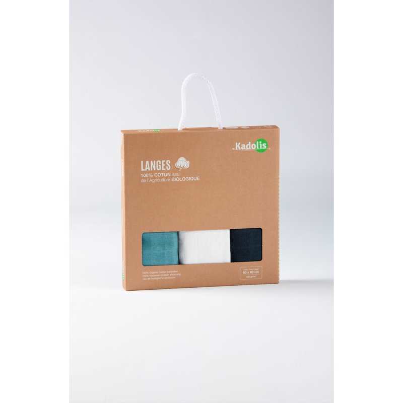 Set de 3 langes Coton Bio unis
