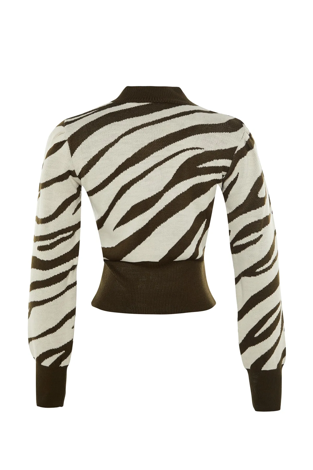 Trendyol Collection  Khaki Strickpullover mit Stehkragen TWOAW21KZ0010