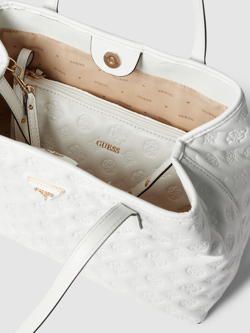 Shopper mit Allover-Logo Modell 'VIKKY' in weiß