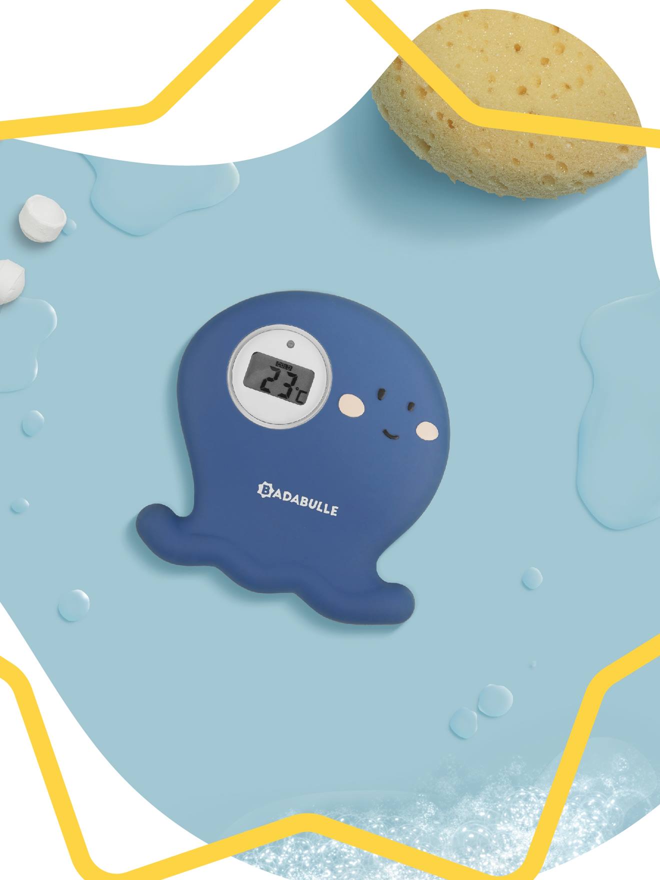 Thermomètre de bain et d’ambiance BADABULLE Poulpe bleu