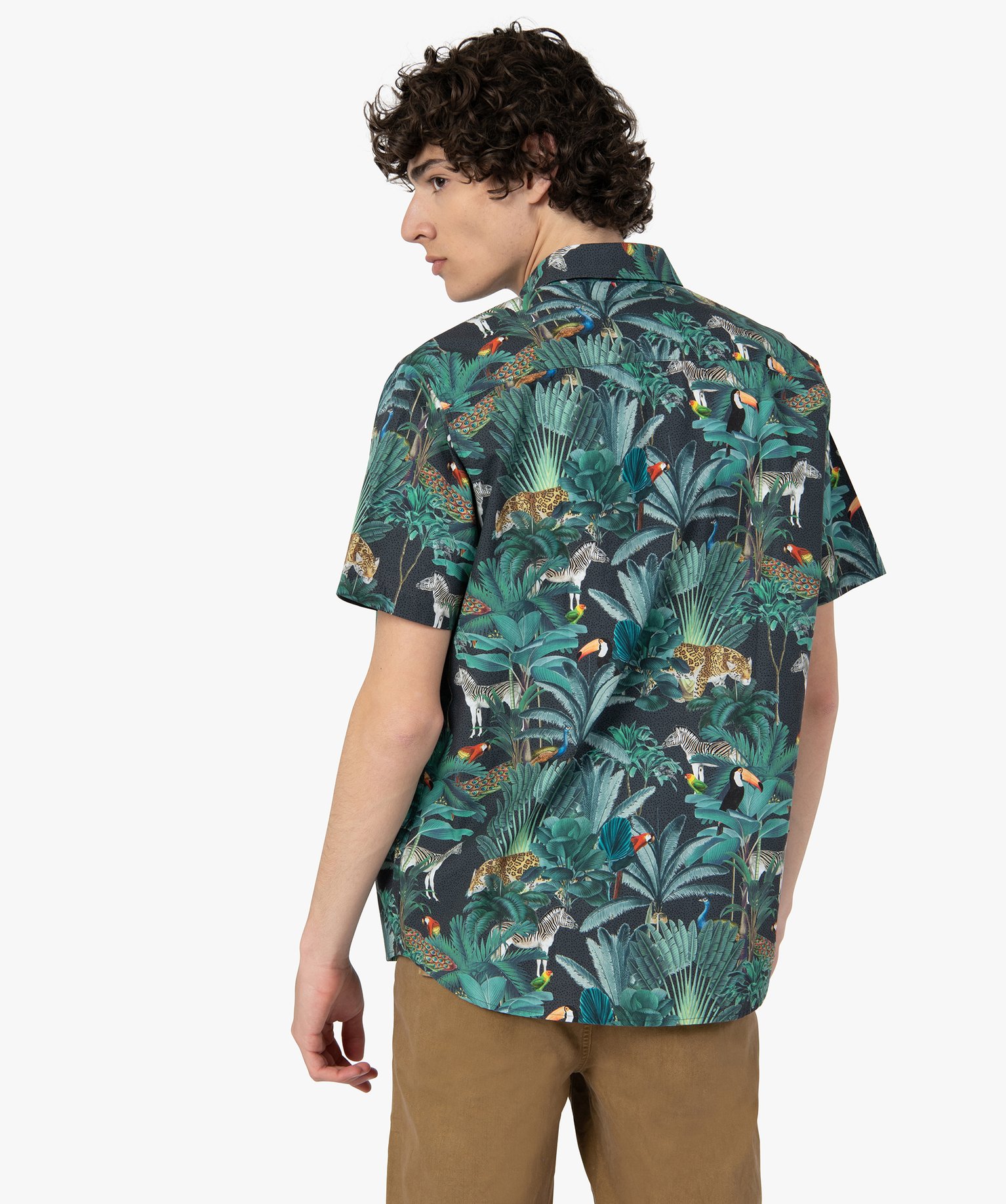 Chemise homme à manches courtes à motifs savane imprime | GEMO