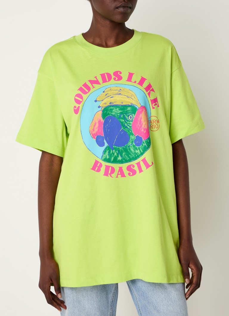 Farm Rio Oversized organic cotton T-shirt with print