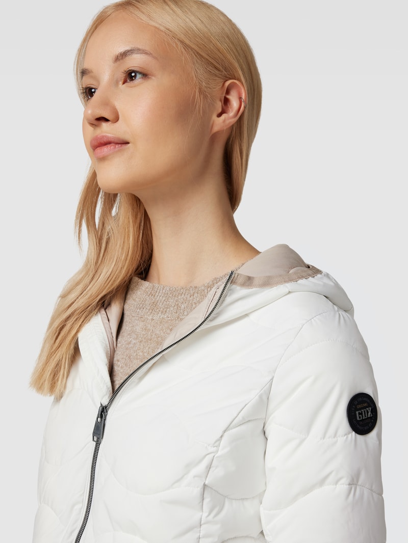 Jacke mit Label-Details in offwhite meliert
